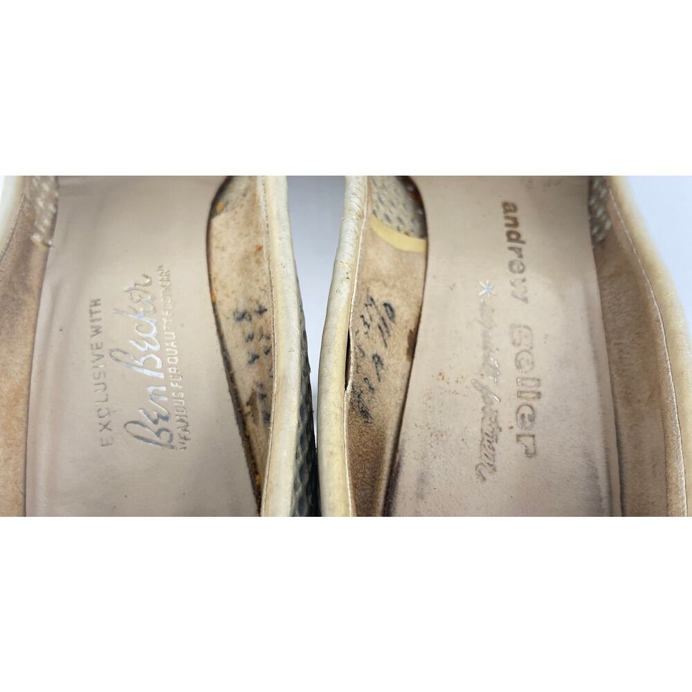VTG Andrew Geller X Ben Becker 1950-60s Cutout Cream White Heel Pumps 7.5 AAA - Picture 6 of 7
